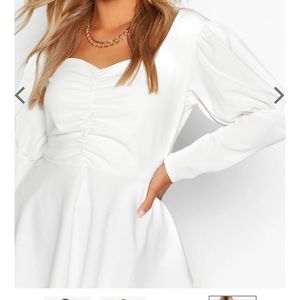 Peplum white corset top